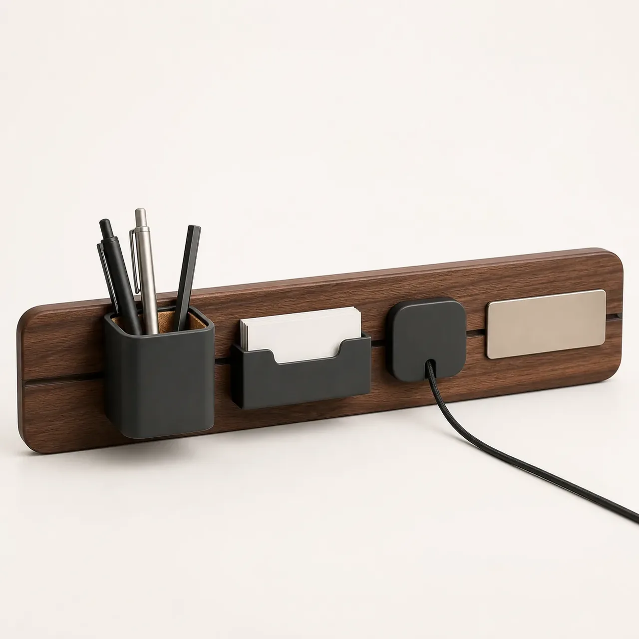 Concept render of the Magnetic Pen and Card Rail from the front